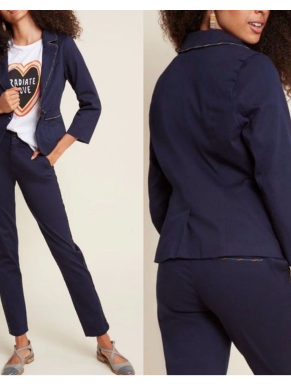 Modcloth Navy Blue Women's Blazer Jacket